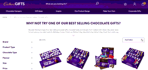 Preview 2 of the Cadbury Gifts Direct website
