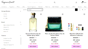 Preview 2 of the Fragrance Direct website
