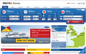 Preview 2 of the P&O Ferries website