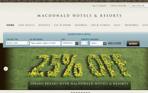 Preview 2 of the Macdonald Hotels website