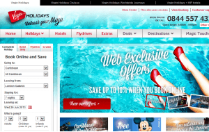 Preview 3 of the Virgin Holidays website