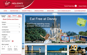 Preview 2 of the Virgin Holidays website