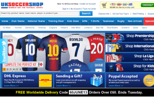 Preview 3 of the UK Soccer Shop website