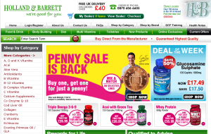 Preview 2 of the Holland and Barrett website