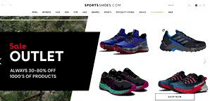 Preview 2 of the Sports Shoes website