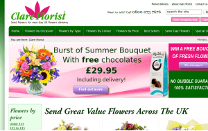 Preview 3 of the Clare Florist website