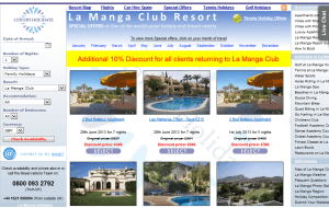 Preview 3 of the La Manga Club Resort website
