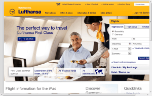 Preview 2 of the Lufthansa website
