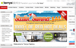 Preview 3 of the Terrys Fabrics website