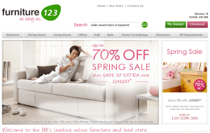 Preview 2 of the Furniture 123 website