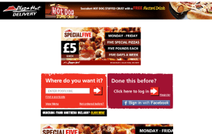 Preview 2 of the Pizza Hut website