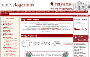 Preview 2 of the Simply Log Cabins website
