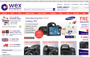 Preview 3 of the Wex Photographic website