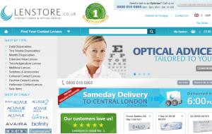 Preview 3 of the Lenstore Contact Lenses website