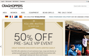 Preview 2 of the Craghoppers website