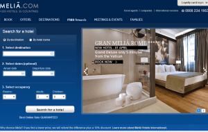 Preview 2 of the Meliá Hotels International website