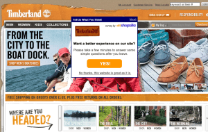 Preview 2 of the Timberland website