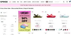 Preview 3 of the Crocs website