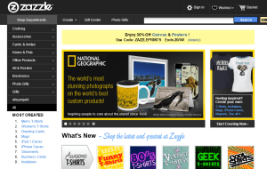 Preview 2 of the Zazzle website