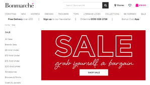 Preview 2 of the Bonmarche website
