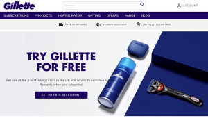 Preview 2 of the Gillette website