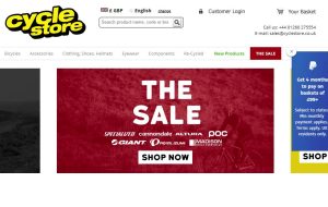 Preview 2 of the Cycle Store website