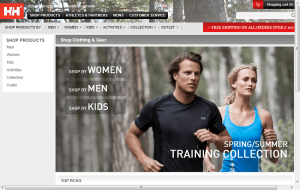 Preview 2 of the Helly Hansen website
