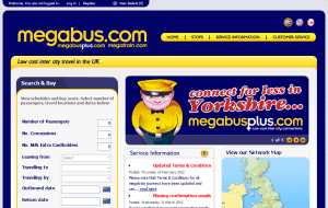 Preview 2 of the Megabus website