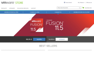 Preview 2 of the VMWare website