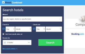 Preview 2 of the Hotels Combined website