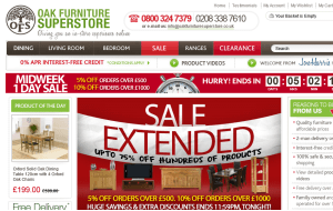 Preview 3 of the Oak Furniture Superstore website