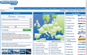 Preview 2 of the Direct Ferries website
