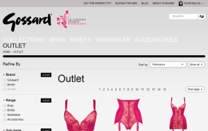 Preview 3 of the Gossard website