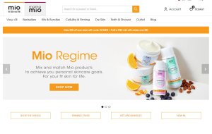 Preview 2 of the Mio Skincare website