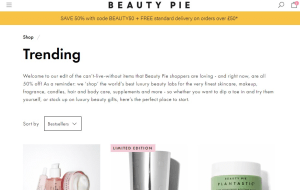 Preview 2 of the Beauty Pie website
